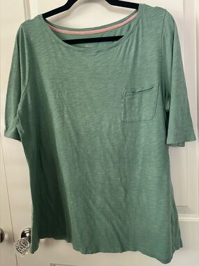 Boden Green 100% Cotton Pocket Tee Elbow Sleeve Women’s 12